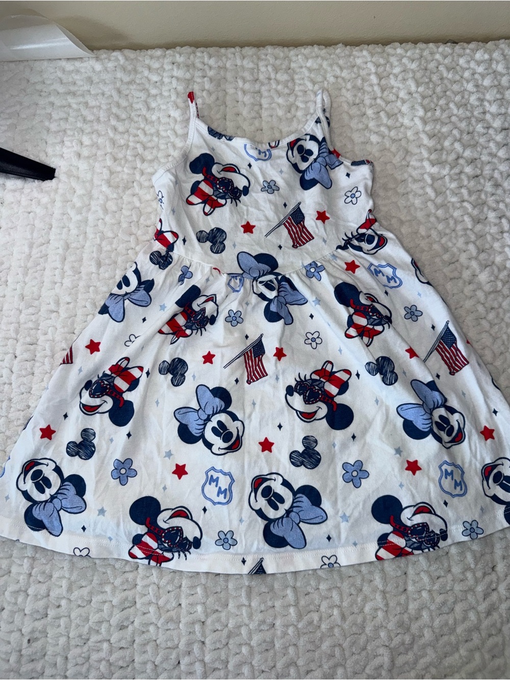 Girls' White Red & Navy Tank Dress